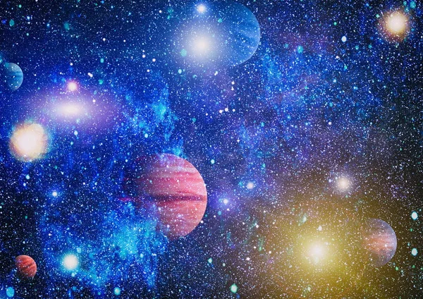 星云和宇宙中的星系美国航天局提供的这一图像的要素 — 图库照片