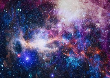 Fütürist soyut alan arkaplanı. Yıldızlı ve nebulalı gece gökyüzü. Bu görüntünün elementleri NASA tarafından desteklenmektedir