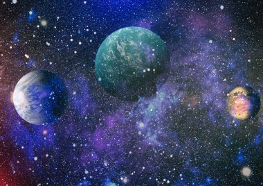 Fütürist soyut alan arkaplanı. Yıldızlı ve nebulalı gece gökyüzü. Bu görüntünün elementleri NASA tarafından desteklenmektedir