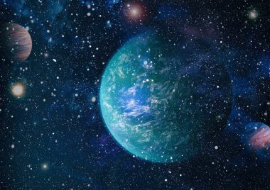 Fütürist soyut alan arkaplanı. Yıldızlı ve nebulalı gece gökyüzü. Bu görüntünün elementleri NASA tarafından desteklenmektedir