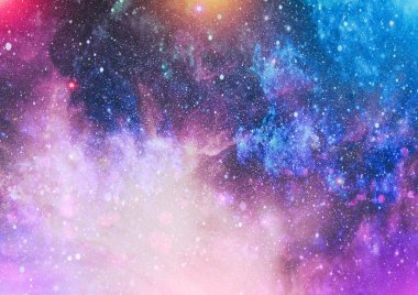 Fütürist soyut alan arkaplanı. Yıldızlı ve nebulalı gece gökyüzü. Bu görüntünün elementleri NASA tarafından desteklenmektedir