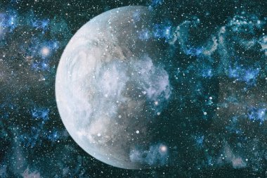 Fütürist soyut alan arkaplanı. Yıldızlı ve nebulalı gece gökyüzü. Bu görüntünün elementleri NASA tarafından desteklenmektedir