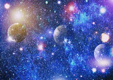 birçok ışık yılı uzakta dünya derin uzayda yıldız alanı. Bu görüntü nasa tarafından döşenmiş unsurları