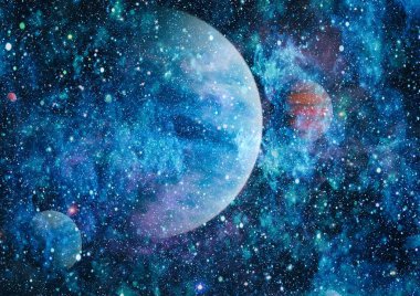 Fütürist soyut alan arkaplanı. Yıldızlı ve nebulalı gece gökyüzü. Bu görüntünün elementleri NASA tarafından desteklenmektedir