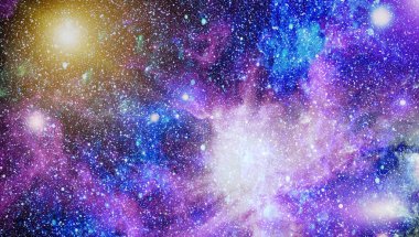 Fütürist soyut alan arkaplanı. Yıldızlı ve nebulalı gece gökyüzü. Bu görüntünün elementleri NASA tarafından desteklenmektedir