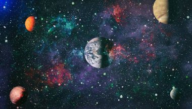 birçok ışık yılı uzakta dünya derin uzayda yıldız alanı. Bu görüntü nasa tarafından döşenmiş unsurları