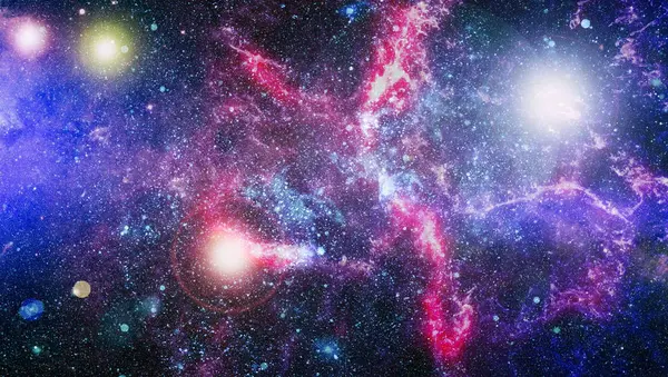 未来主义的抽象空间背景 夜空中点缀着星星和星云 美国航天局提供的这一图像的要素 — 图库照片