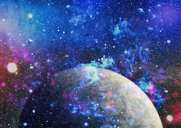 Futuristico Sfondo Spazio Astratto Cielo Notturno Con Stelle Nebulosa Elementi — Foto Stock