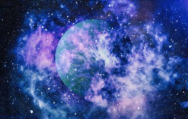 birçok ışık yılı uzakta dünya derin uzayda yıldız alanı. Bu görüntü nasa tarafından döşenmiş unsurları