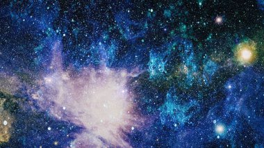 Fütürist soyut alan arkaplanı. Yıldızlı ve nebulalı gece gökyüzü. Bu görüntünün elementleri NASA tarafından desteklenmektedir