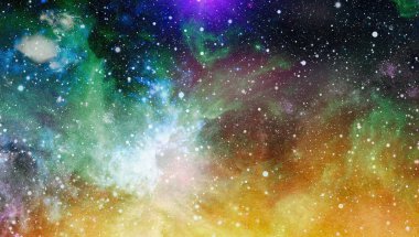 Fütürist soyut alan arkaplanı. Yıldızlı ve nebulalı gece gökyüzü. Bu görüntünün elementleri NASA tarafından desteklenmektedir