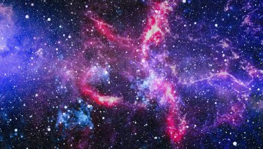 Fütürist soyut alan arkaplanı. Yıldızlı ve nebulalı gece gökyüzü. Bu görüntünün elementleri NASA tarafından desteklenmektedir