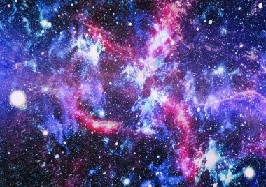 Fütürist soyut alan arkaplanı. Yıldızlı ve nebulalı gece gökyüzü. Bu görüntünün elementleri NASA tarafından desteklenmektedir