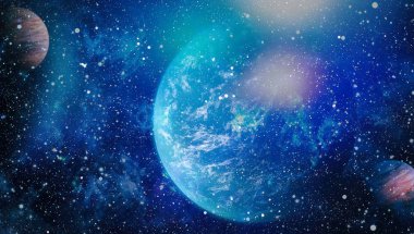 Fütürist soyut alan arkaplanı. Yıldızlı ve nebulalı gece gökyüzü. Bu görüntünün elementleri NASA tarafından desteklenmektedir