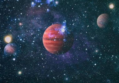 birçok ışık yılı uzakta dünya derin uzayda yıldız alanı. Bu görüntü nasa tarafından döşenmiş unsurları