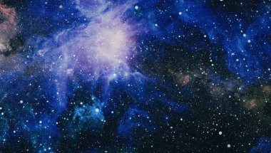 Fütürist soyut alan arkaplanı. Yıldızlı ve nebulalı gece gökyüzü. Bu görüntünün elementleri NASA tarafından desteklenmektedir