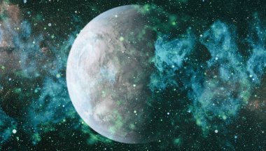 Fütürist soyut alan arkaplanı. Yıldızlı ve nebulalı gece gökyüzü. Bu görüntünün elementleri NASA tarafından desteklenmektedir