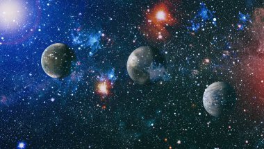 birçok ışık yılı uzakta dünya derin uzayda yıldız alanı. Bu görüntü nasa tarafından döşenmiş unsurları