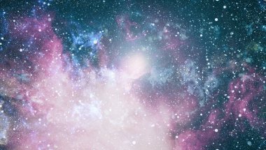 Fütürist soyut alan arkaplanı. Yıldızlı ve nebulalı gece gökyüzü. Bu görüntünün elementleri NASA tarafından desteklenmektedir
