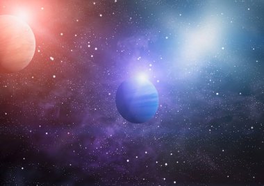 Uzayda ateşli bir patlama. Evrenin soyut çizimi. Bu görüntünün elementleri NASA tarafından desteklenmektedir