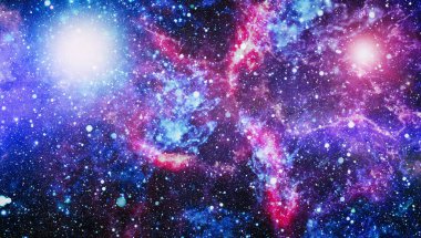 Fütürist soyut alan arkaplanı. Yıldızlı ve nebulalı gece gökyüzü. Bu görüntünün elementleri NASA tarafından desteklenmektedir