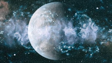 Fütürist soyut alan arkaplanı. Yıldızlı ve nebulalı gece gökyüzü. Bu görüntünün elementleri NASA tarafından desteklenmektedir