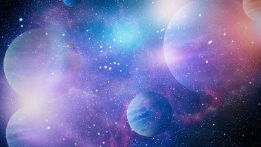 Uzayda ateşli bir patlama. Evrenin soyut çizimi. Bu görüntünün elementleri NASA tarafından desteklenmektedir