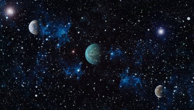 birçok ışık yılı uzakta dünya derin uzayda yıldız alanı. Bu görüntü nasa tarafından döşenmiş unsurları