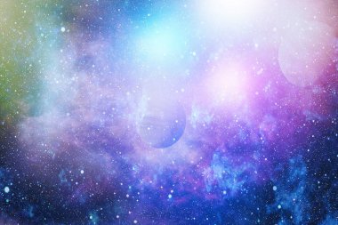 Uzayda ateşli bir patlama. Evrenin soyut çizimi. Bu görüntünün elementleri NASA tarafından desteklenmektedir