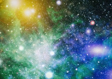 Fütürist soyut alan arkaplanı. Yıldızlı ve nebulalı gece gökyüzü. Bu görüntünün elementleri NASA tarafından desteklenmektedir