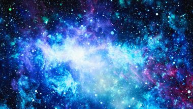 Fütürist soyut alan arkaplanı. Yıldızlı ve nebulalı gece gökyüzü. Bu görüntünün elementleri NASA tarafından desteklenmektedir