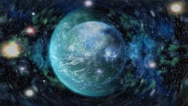 Fütürist soyut alan arkaplanı. Yıldızlı ve nebulalı gece gökyüzü. Bu görüntünün elementleri NASA tarafından desteklenmektedir