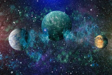 Fütürist soyut alan arkaplanı. Yıldızlı ve nebulalı gece gökyüzü. Bu görüntünün elementleri NASA tarafından desteklenmektedir