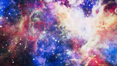 Fütürist soyut alan arkaplanı. Yıldızlı ve nebulalı gece gökyüzü. Bu görüntünün elementleri NASA tarafından desteklenmektedir