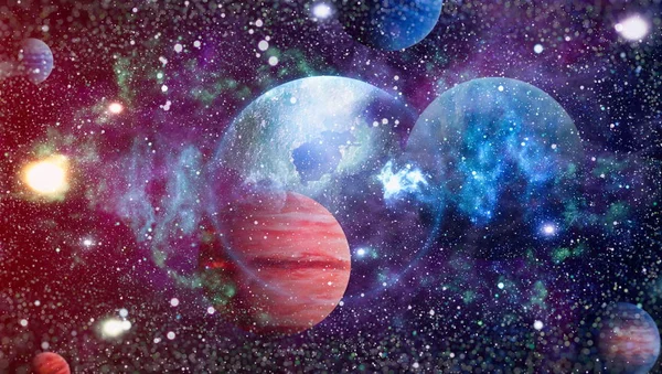 Tüzes Robbanás Űrben Univerzum Elvont Illusztrációja Kép Elemeit Nasa Bocsátotta — Stock Fotó