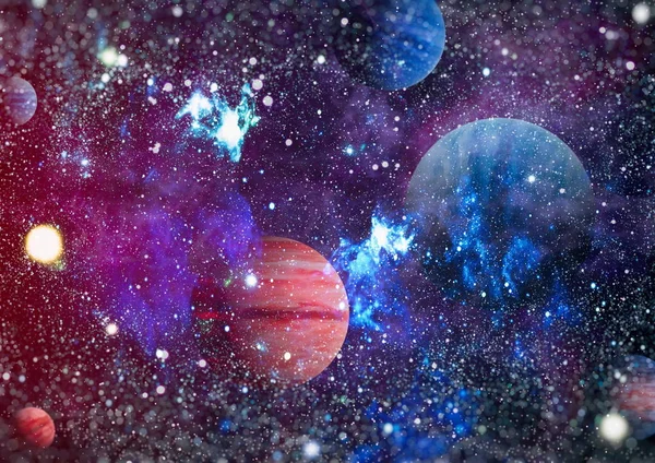 Una Explosión Ardiente Espacio Ilustración Abstracta Del Universo Elementos Esta —  Fotos de Stock