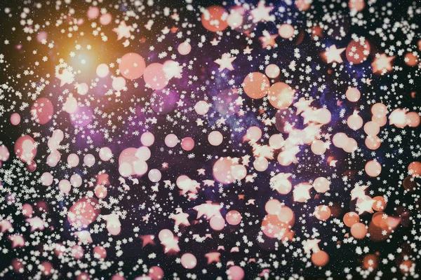 Abstrakta Glitter Ljus Och Stjärnor Festlig Blå Och Vit Färg — Stockfoto
