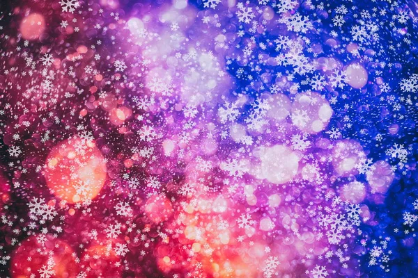 Weihnachtsbeleuchtung Urlaub Glühende Kulisse Defokussierter Hintergrund Mit Blinkenden Sternen — Stockfoto