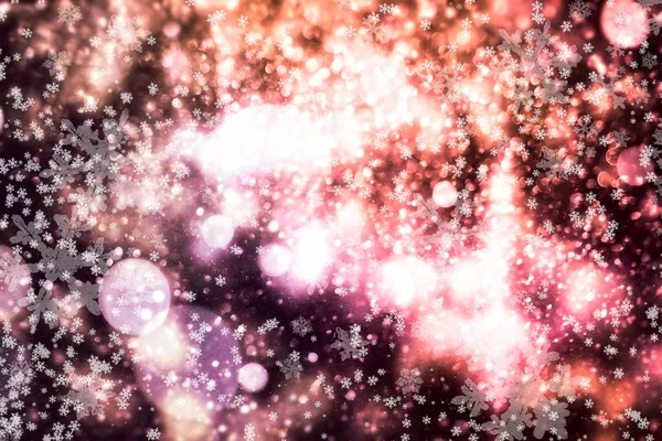 Julebaggrund. Subtile flyvende snefnug og stjerner på mørkeblå natbaggrund. Skønne vinter sølv snefnug overlay skabelon . - Stock-foto