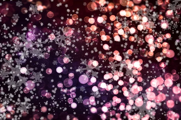Jul bakgrund. Subtila flygande snöflingor och stjärnor på Mörk blå natt bakgrund. Beauteous vintern silver snöflinga overlay mall. — Stockfoto
