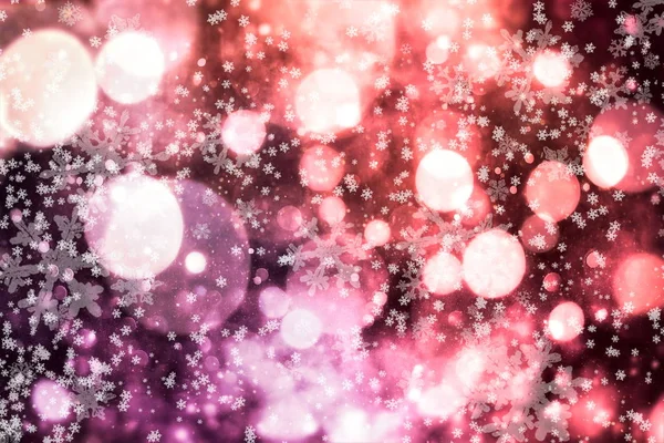 Fundo de Natal. Flocos de neve voadores sutis e estrelas no fundo da noite azul escuro. Modelo de sobreposição de floco de neve de prata de inverno bonito . — Fotografia de Stock