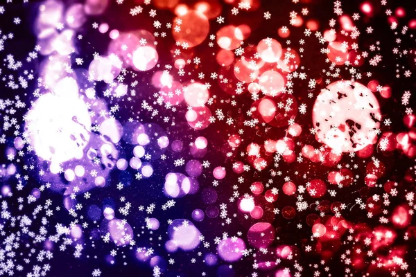Fond de Noël. Flocons de neige volants subtils et étoiles sur fond de nuit bleu foncé. Modèle de superposition de flocon de neige argent d'hiver magnifique . — Photo
