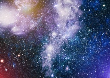 Soyutlama alanı arka plan tasarımı için. Mistik ışık. Renkli yıldızlı gece gökyüzü uzay arka plan