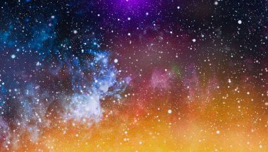 Derin uzay. Yüksek çözünürlüklü yıldız alanı. Yıldızlı uzay arka plan dokusu. Renkli Yıldızlı Gece Gökyüzü Dış Uzay arkaplanı
