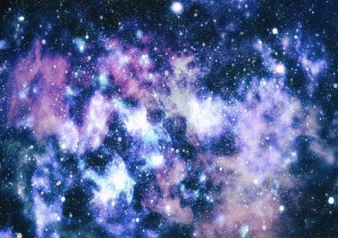 Soyutlama alanı arka plan tasarımı için. Mistik ışık. Renkli yıldızlı gece gökyüzü uzay arka plan