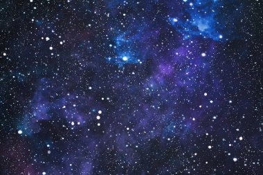 Derin uzay. Yüksek çözünürlüklü yıldız alanı. Yıldızlı uzay arka plan dokusu. Renkli Yıldızlı Gece Gökyüzü Dış Uzay arkaplanı
