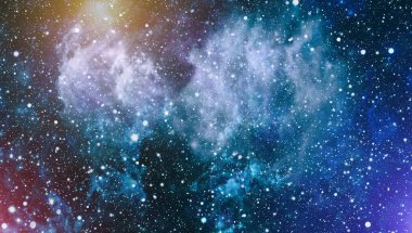 Soyutlama alanı arka plan tasarımı için. Mistik ışık. Renkli yıldızlı gece gökyüzü uzay arka plan