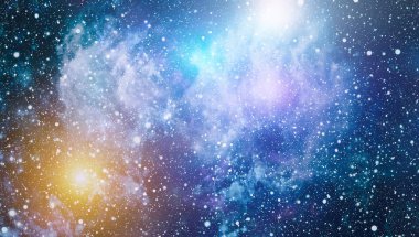 Soyutlama alanı arka plan tasarımı için. Mistik ışık. Renkli yıldızlı gece gökyüzü uzay arka plan