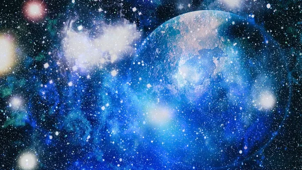 Abstractie Ruimte Achtergrond Voor Design Mystieke Licht Kleurrijke Starry Night — Stockfoto