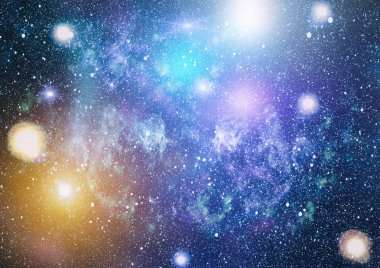 Soyutlama alanı arka plan tasarımı için. Mistik ışık. Renkli yıldızlı gece gökyüzü uzay arka plan